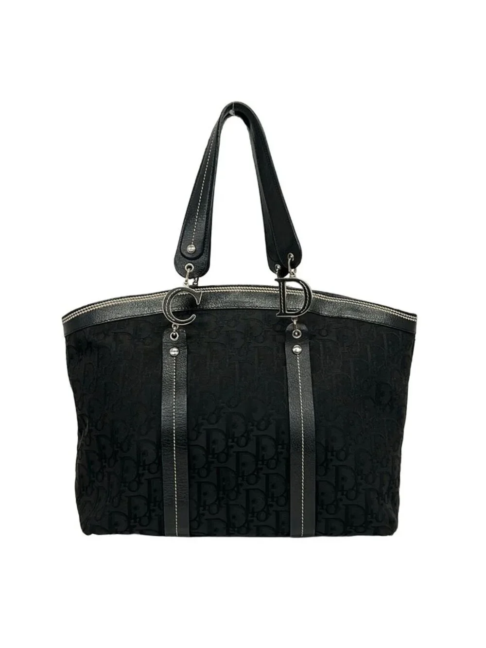 Dior Tote Flower Black Leather